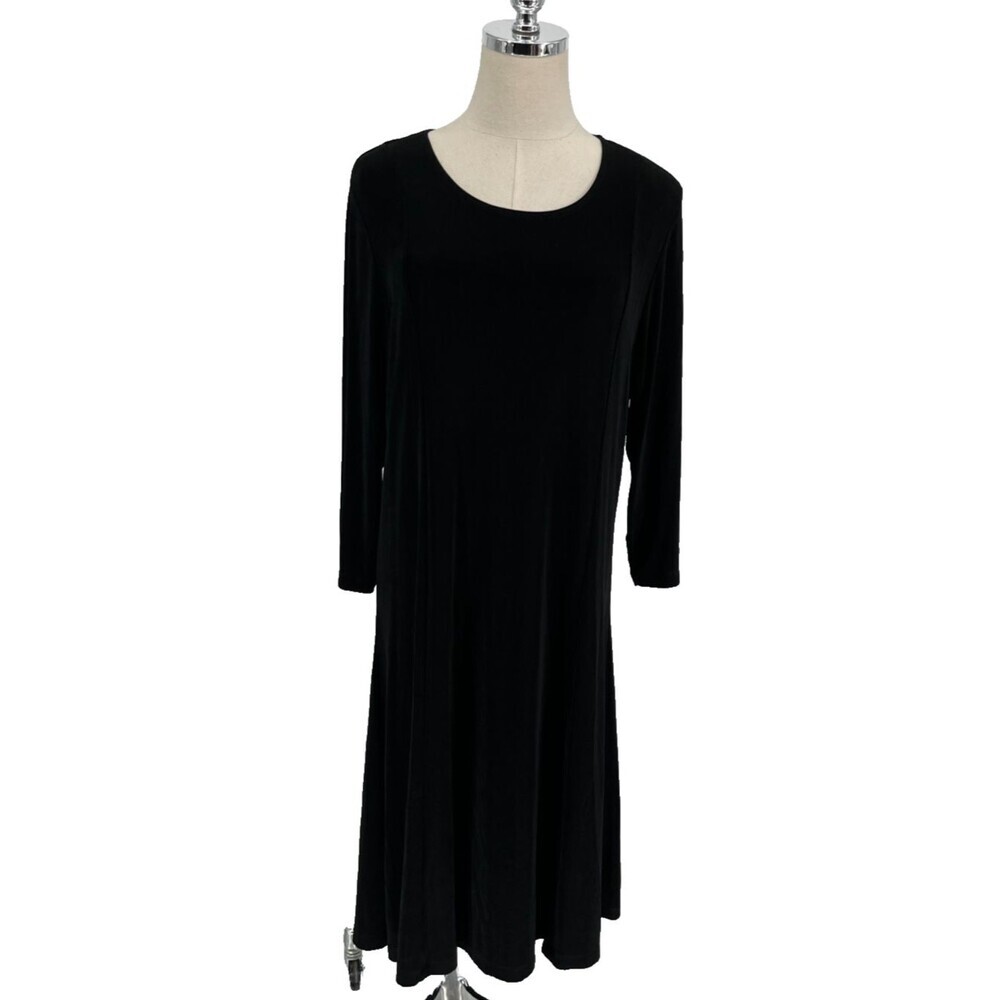 Coldwater Creek Dress Women's Size Petite Large Black 90s Whimsigoth Raglan